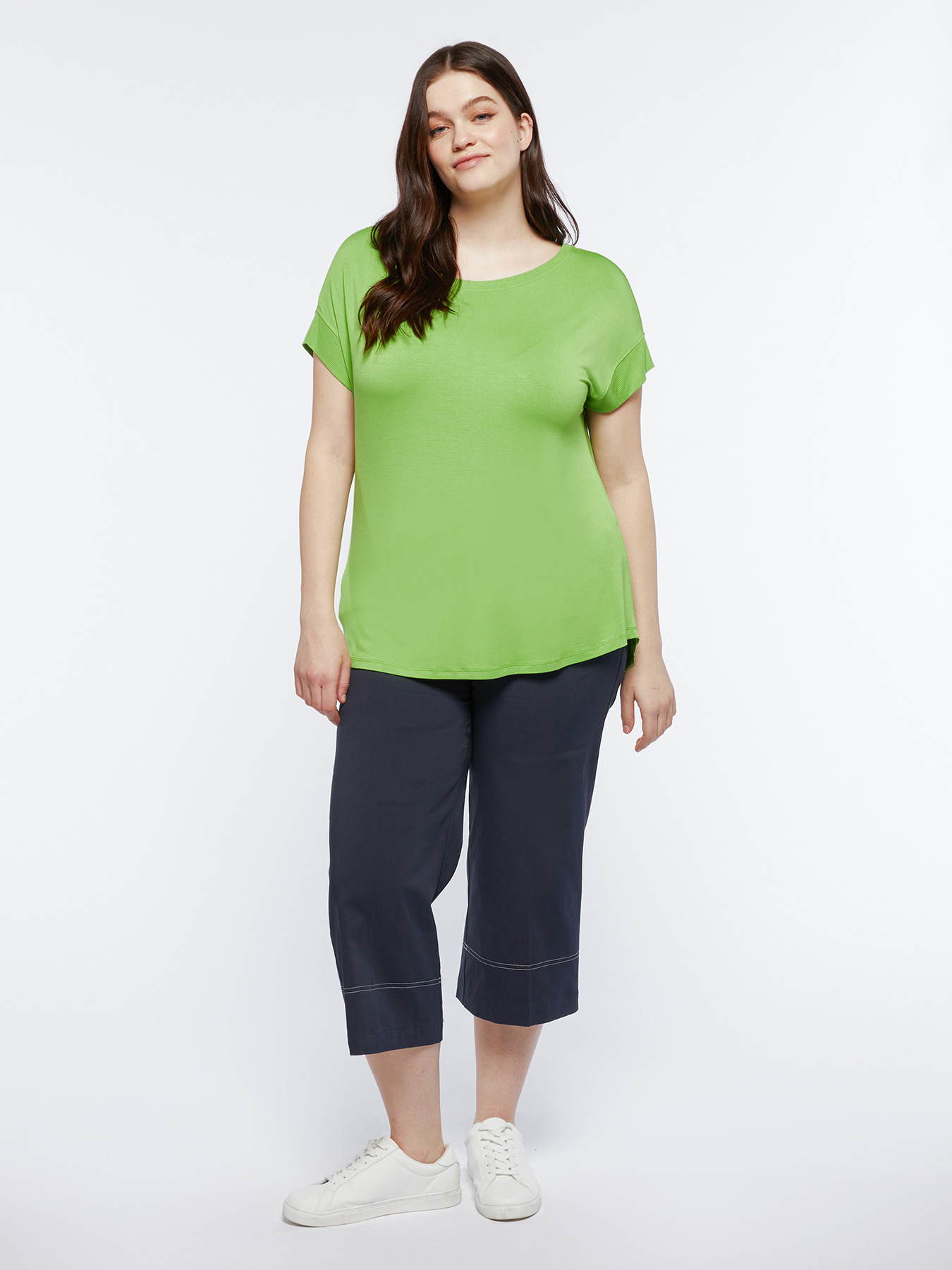 T-shirt avec bordures en tricot image number 2