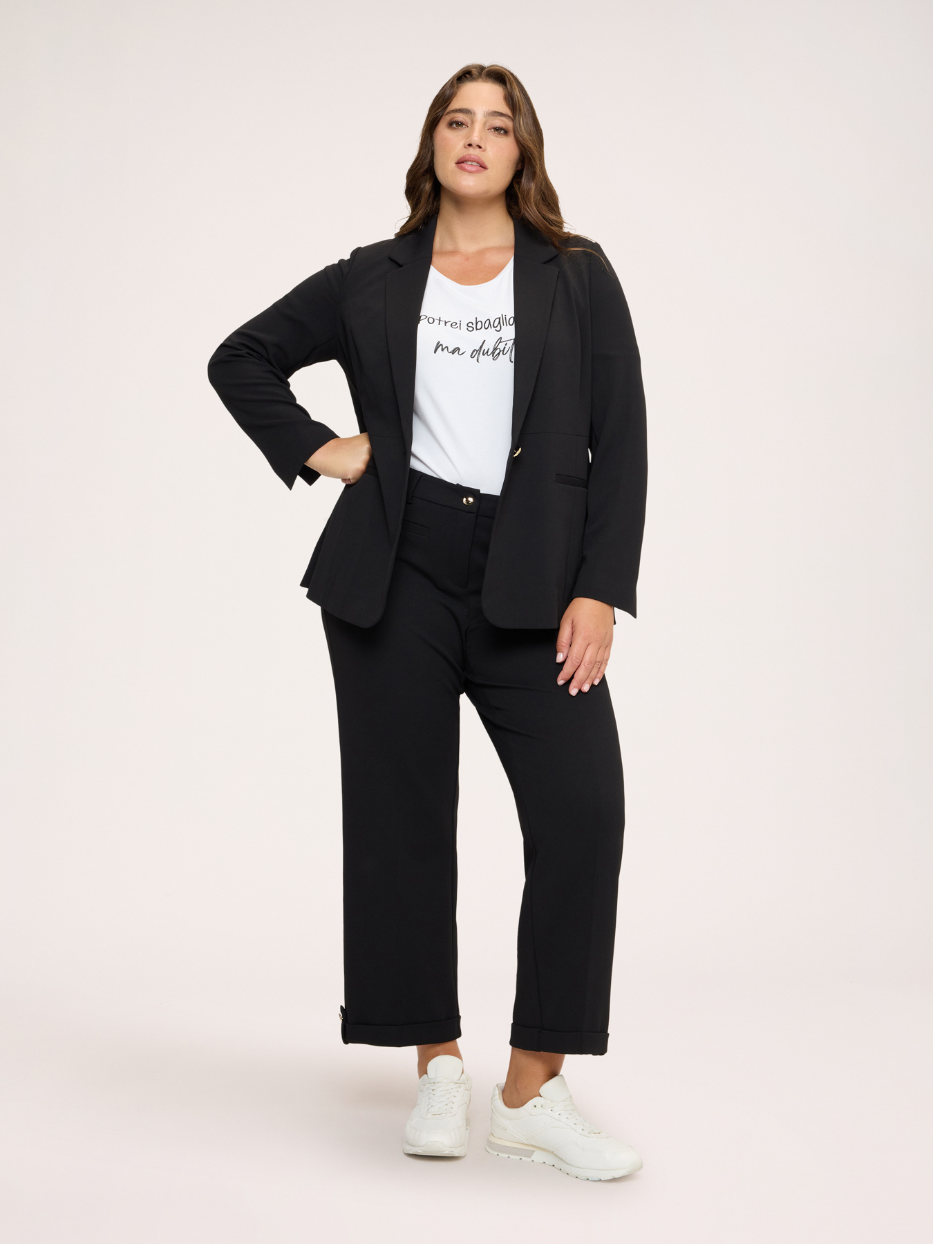 Blazer destrutturato in tessuto stretch image number 4