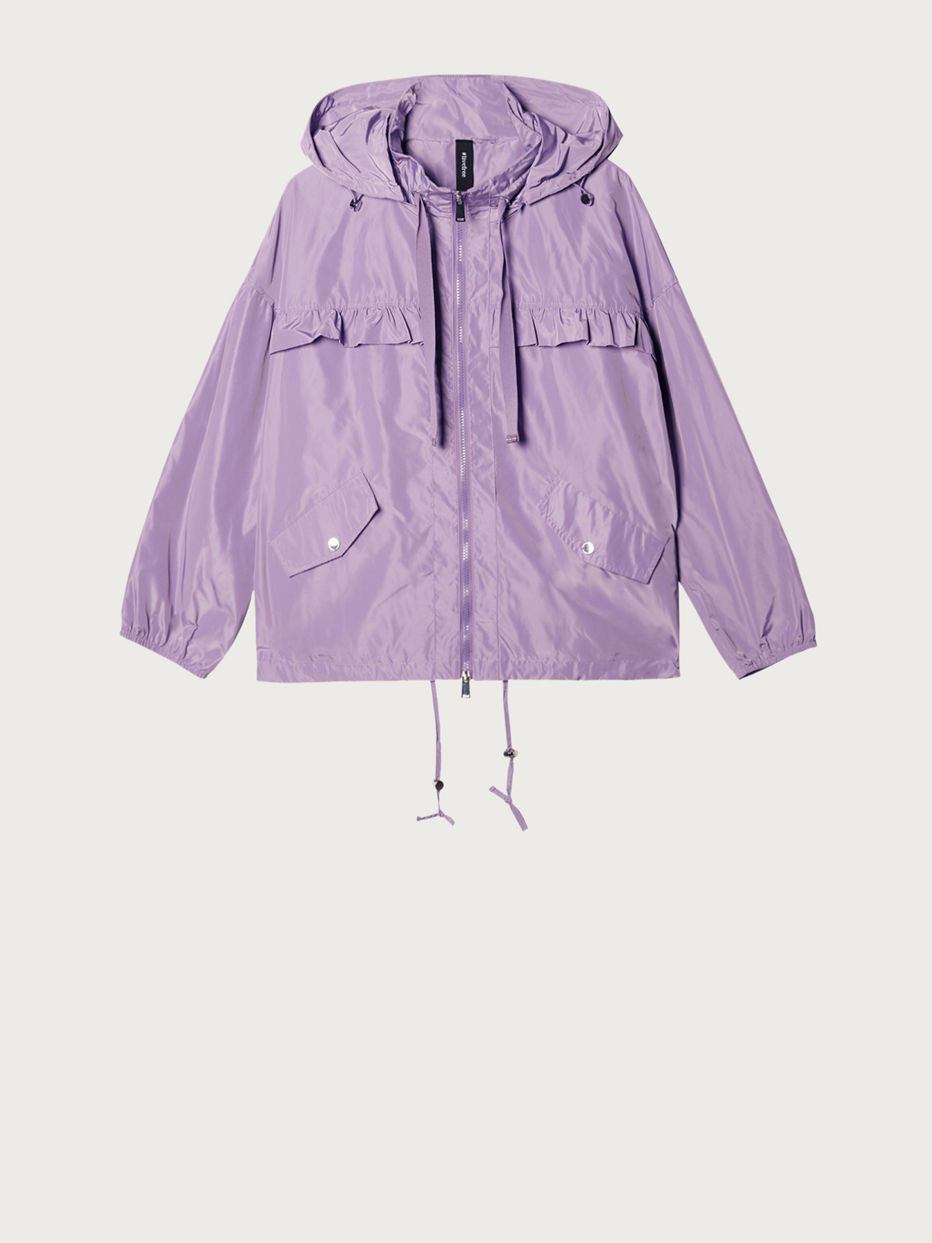 Giubbotto con cappuccio e volants image number 3