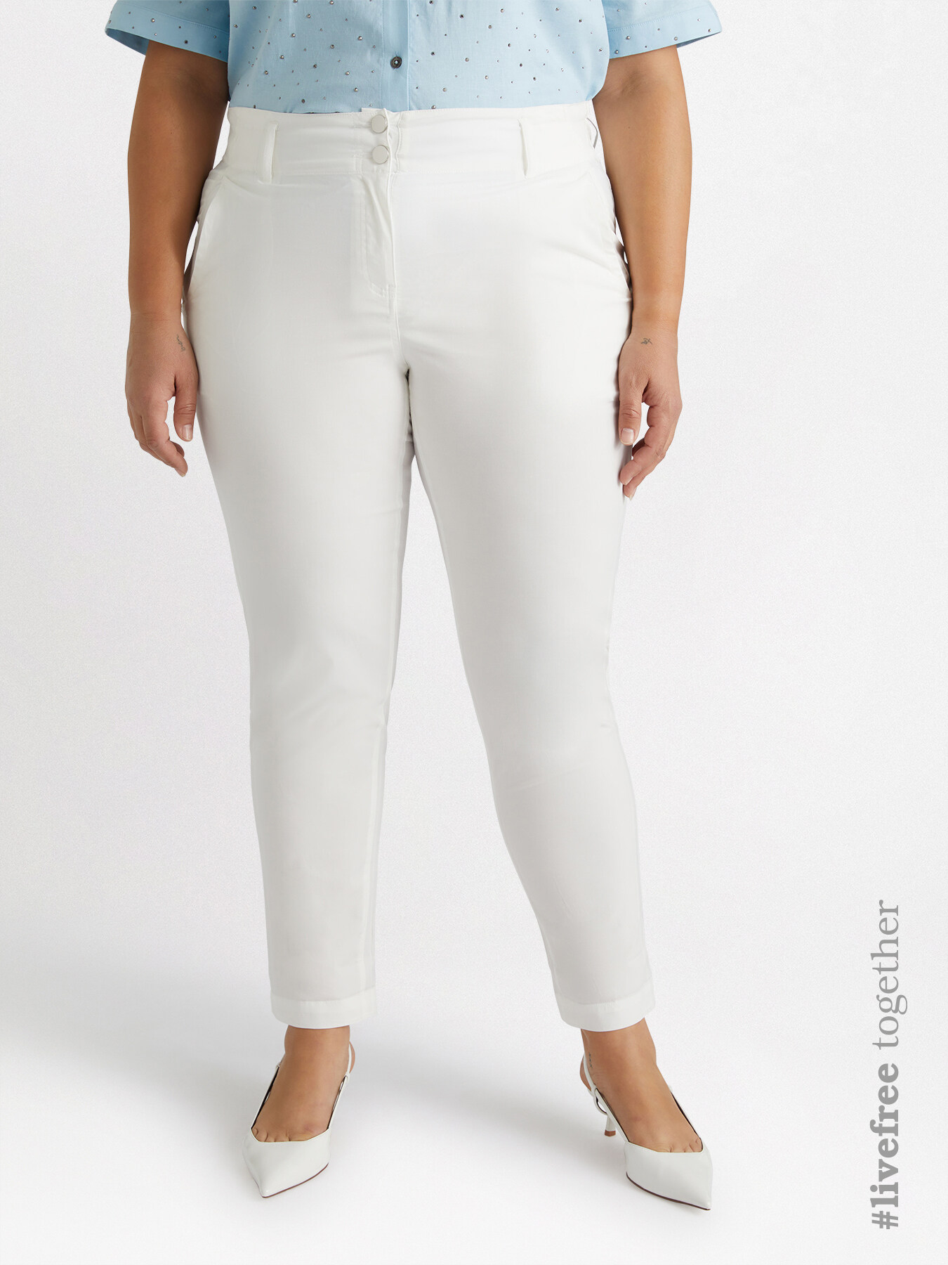 Cotton and stretch lyocell trousers image number 0