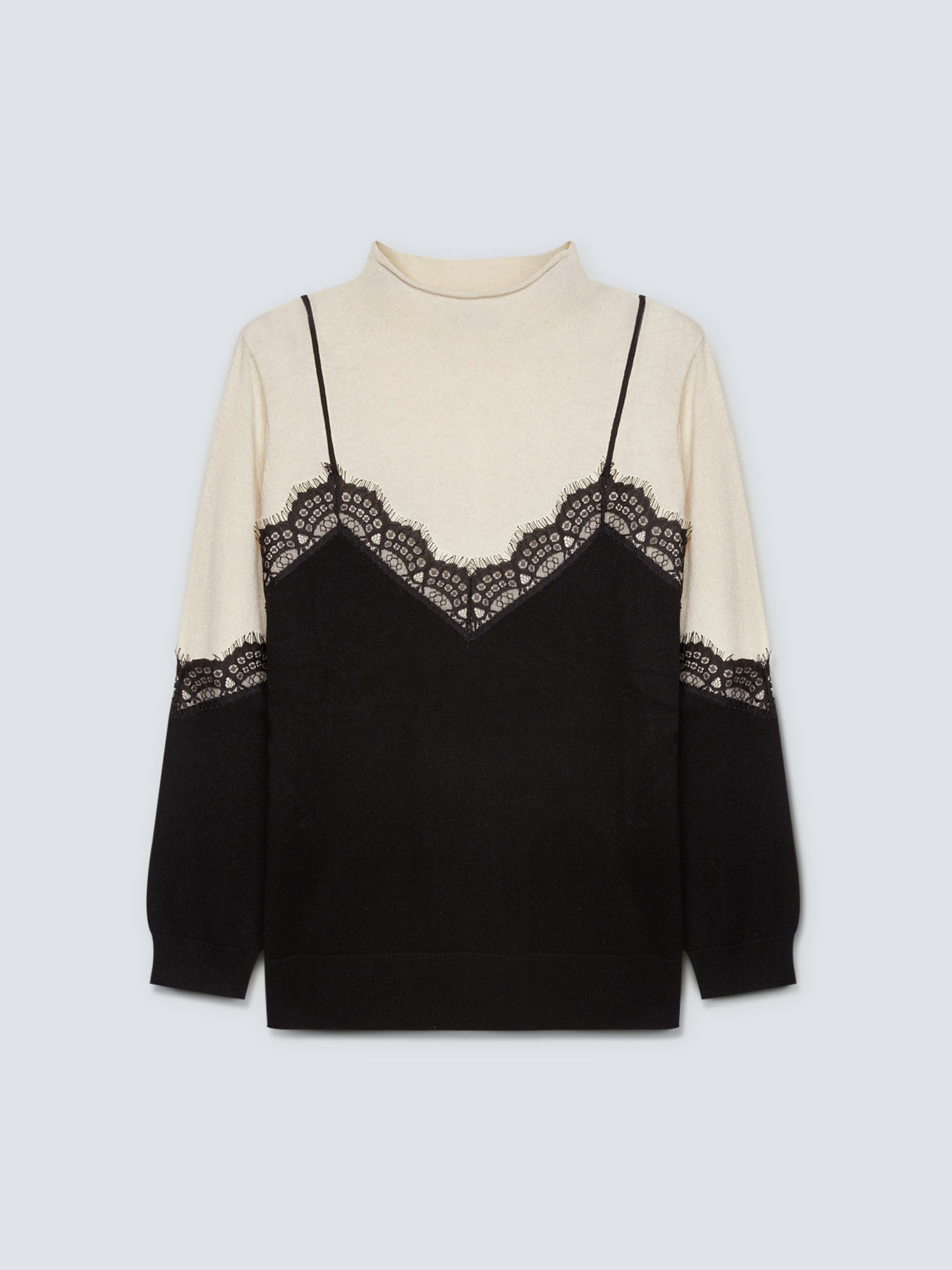 Sweater with overlay effect image number 4