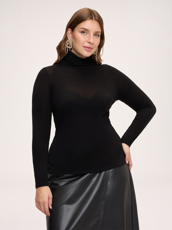 Maglia dolcevita second skin misto cashmere