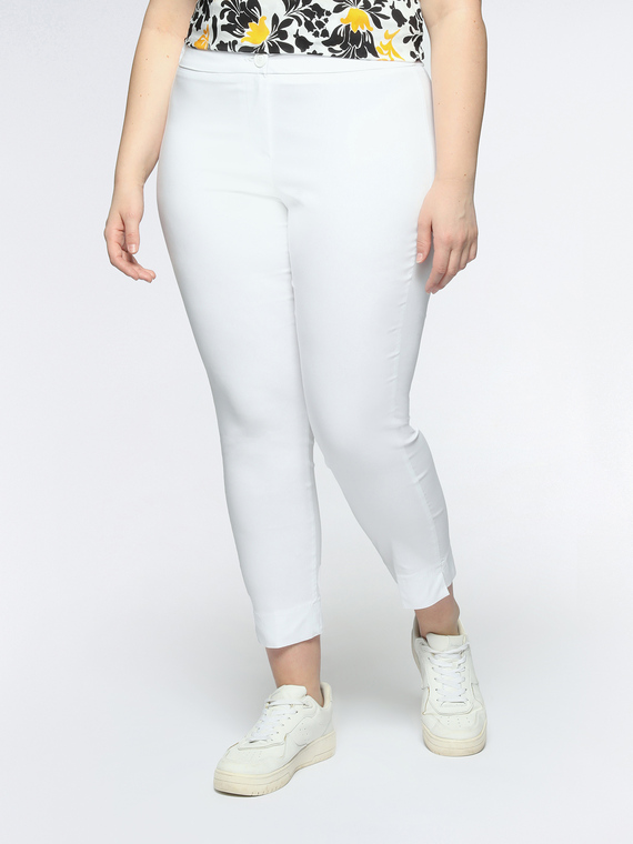 Fiorella Rubino - Pantaloni modello New York Donna, Bianco Taglia: M (52-54 IT)