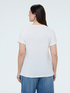 Bi-material t-shirt with round neckline image number 1
