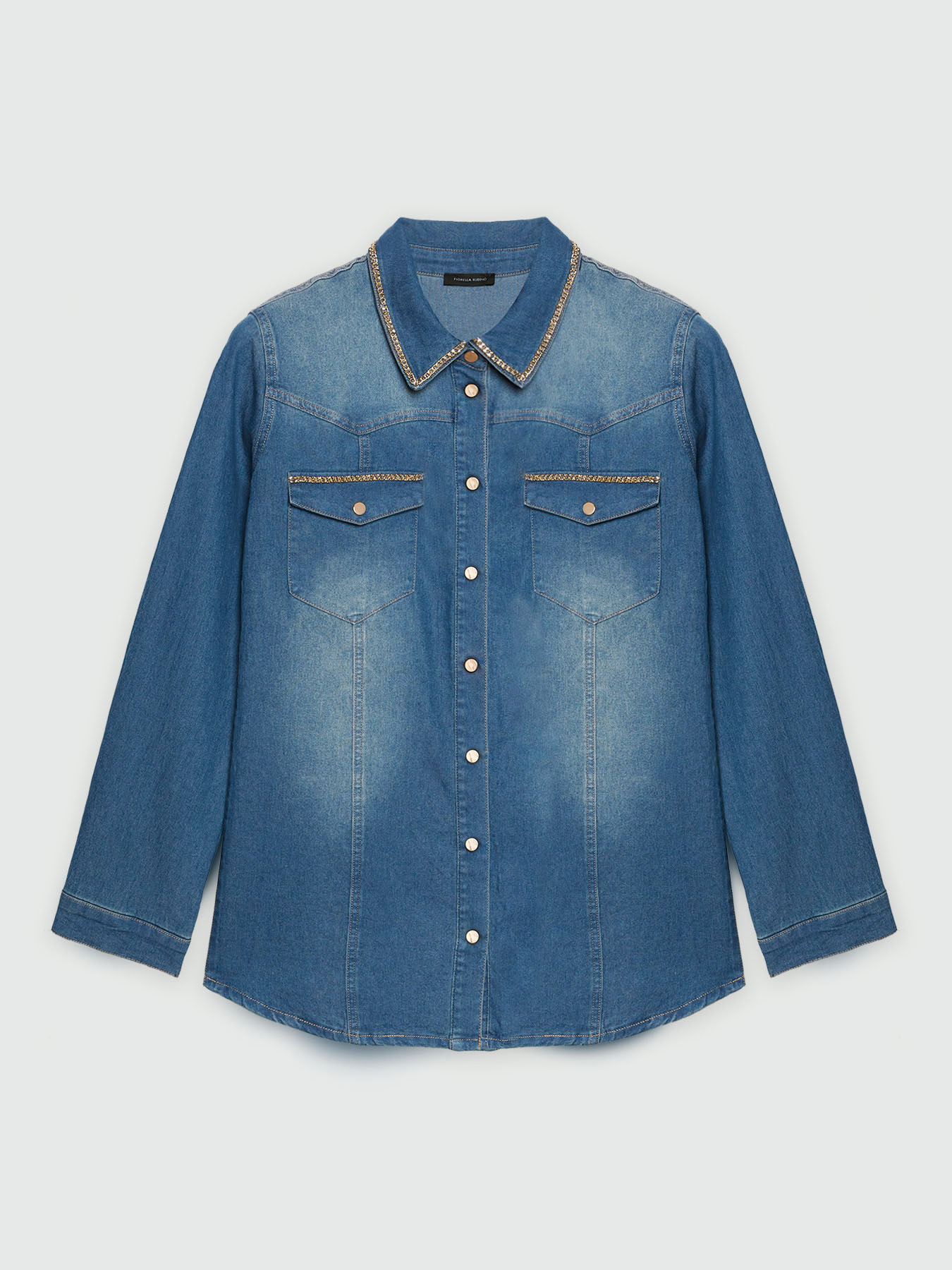 Camicia in denim con dettaglio catene image number 5