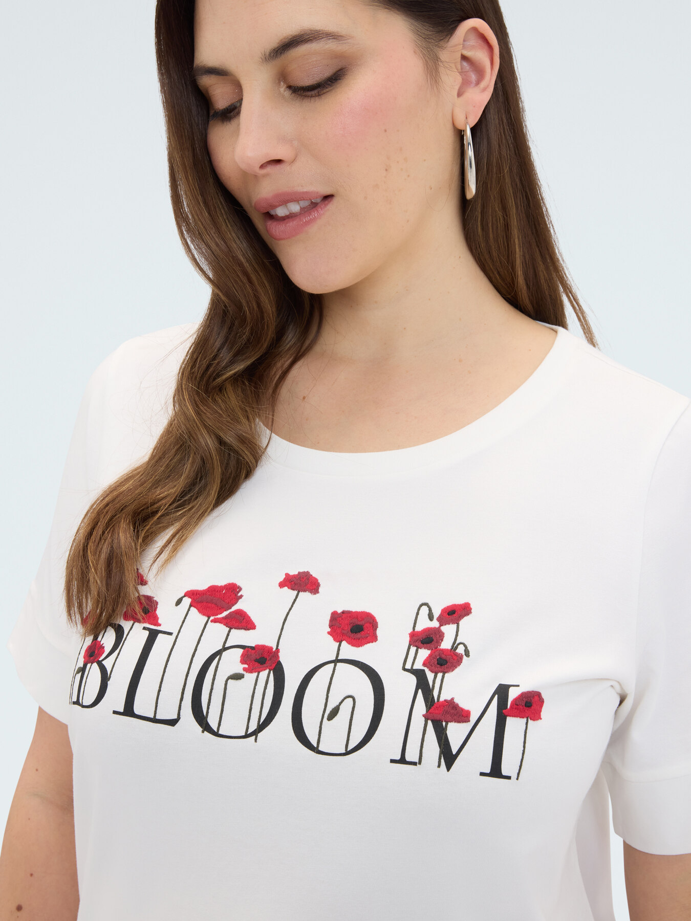 T-shirt en coton avec inscription BLOOM image number 2