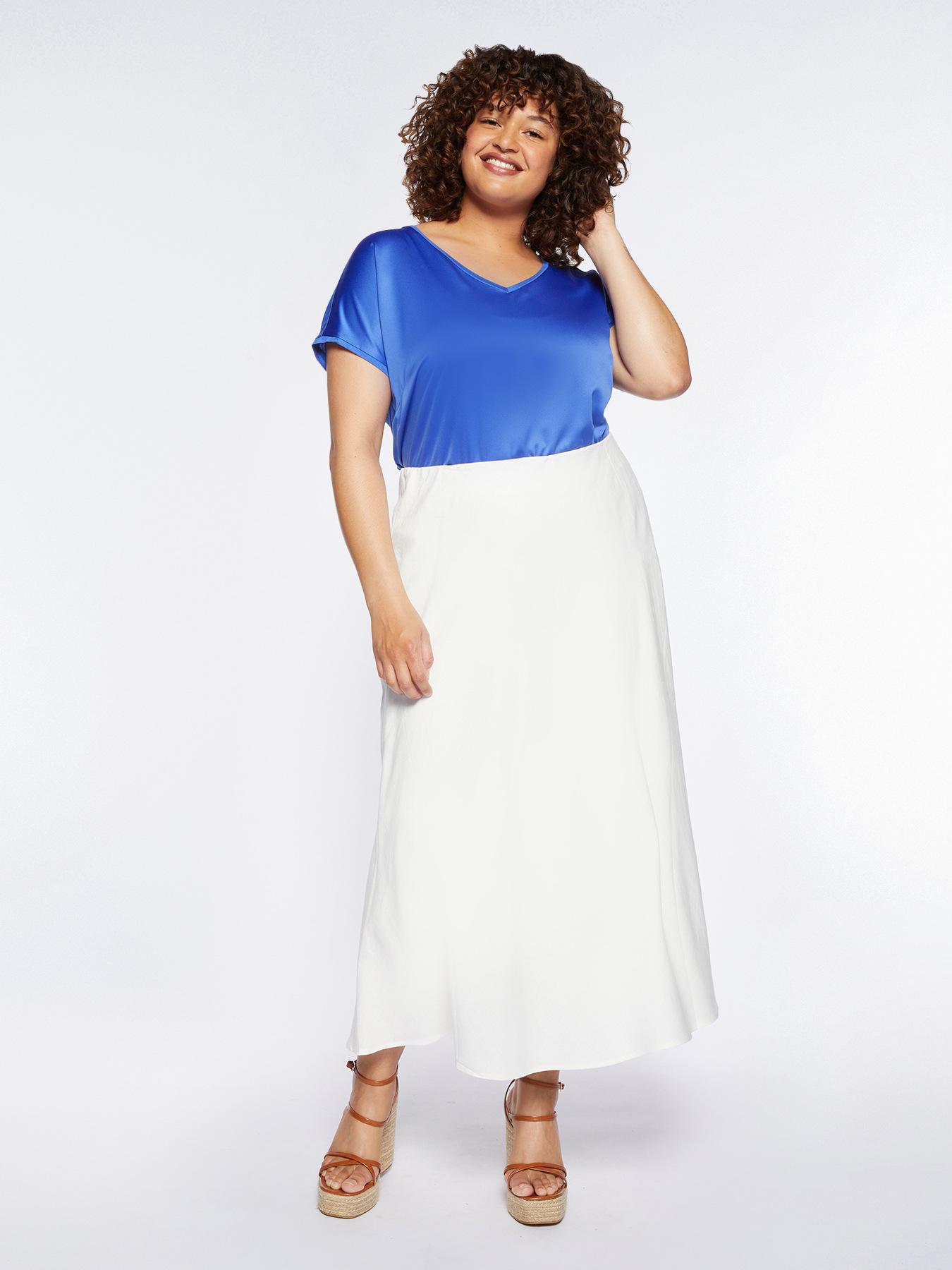 Gonna in lino e viscosa image number 0