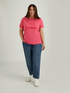Coloured T-shirt with lettering and crystals image number 0