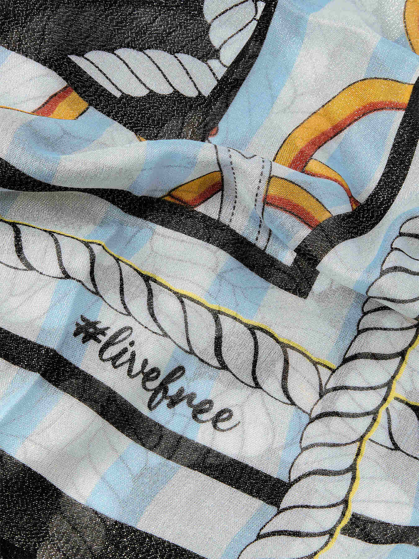 Long scarf with marini&egrave;re print image number 2