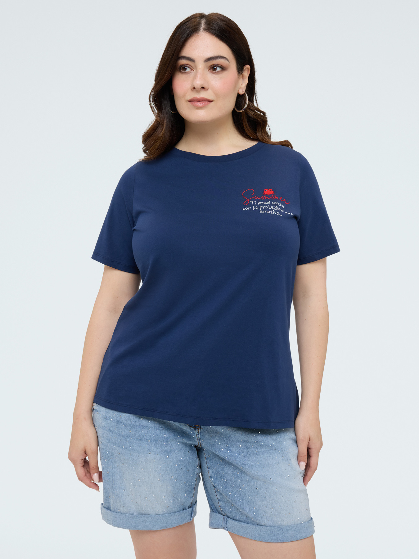 Cotton t-shirt with lettering image number 0