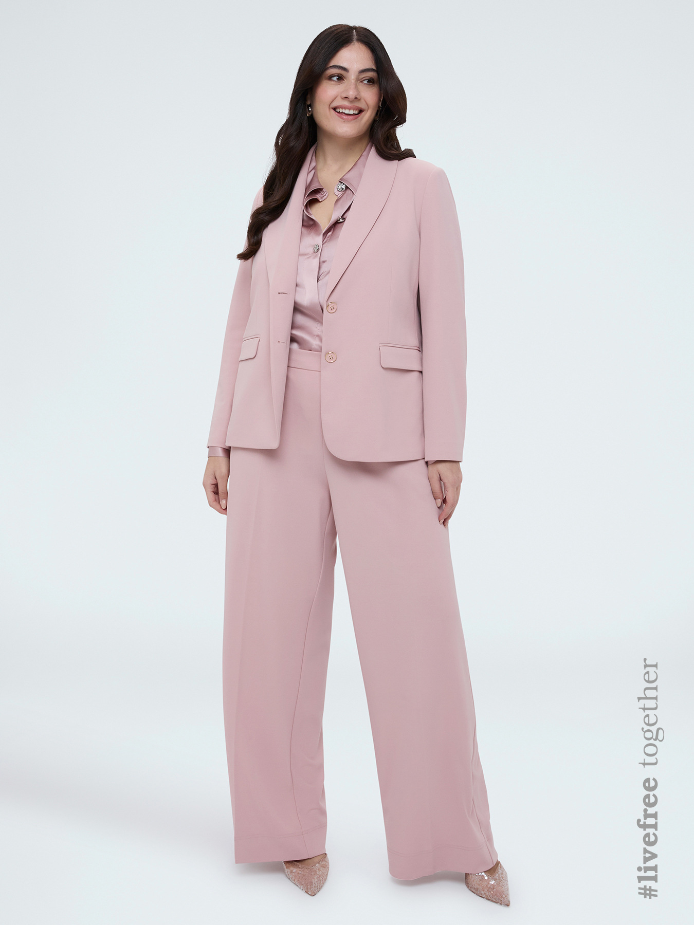 Wide Leg Pants in stretch fabric image number 0