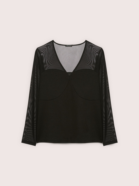 T-shirt in jersey and tulle