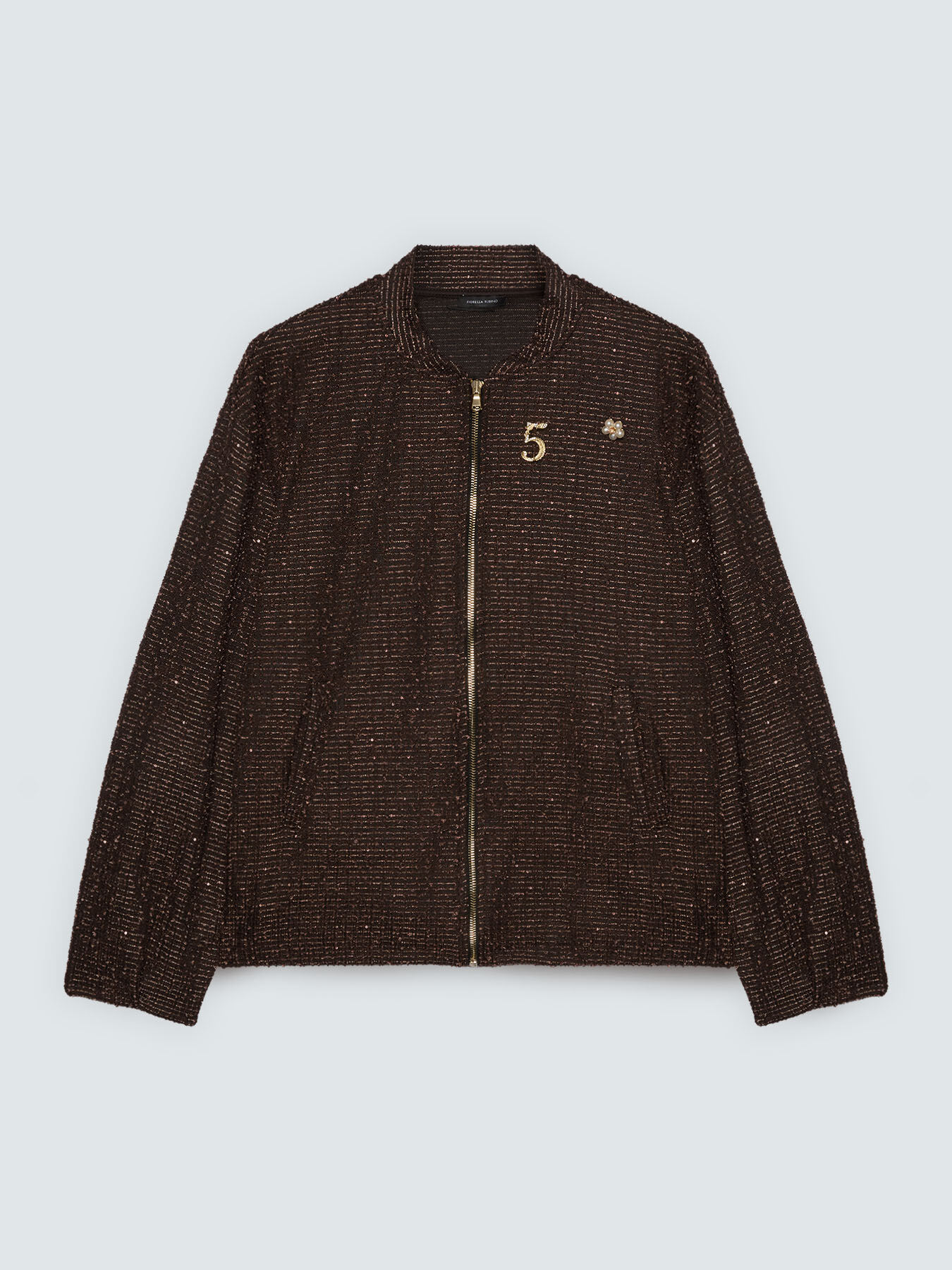 Felpa bomber con spillette image number 0