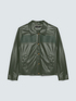 Biker jacket with woven insert image number 5