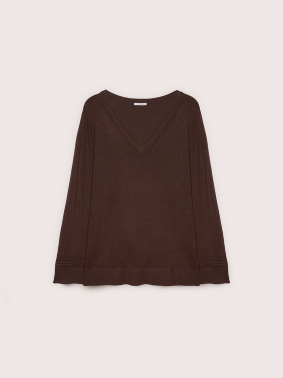 Maglia scollo a V in misto viscosa