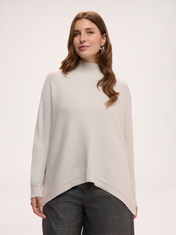 Rollkragenpullover aus Viskose-Mix mit Rippstruktur