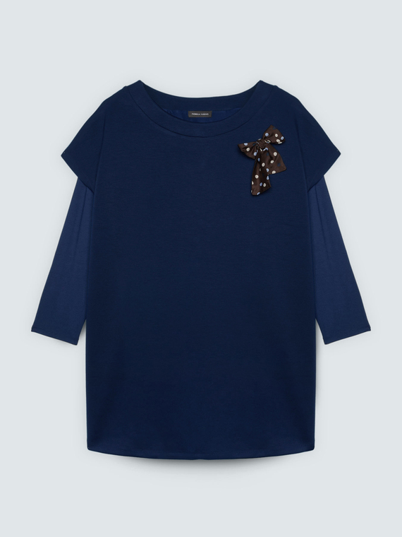 Vestito corto con fiocco a pois