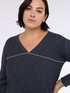Maglia lurex con scollo a V image number 3