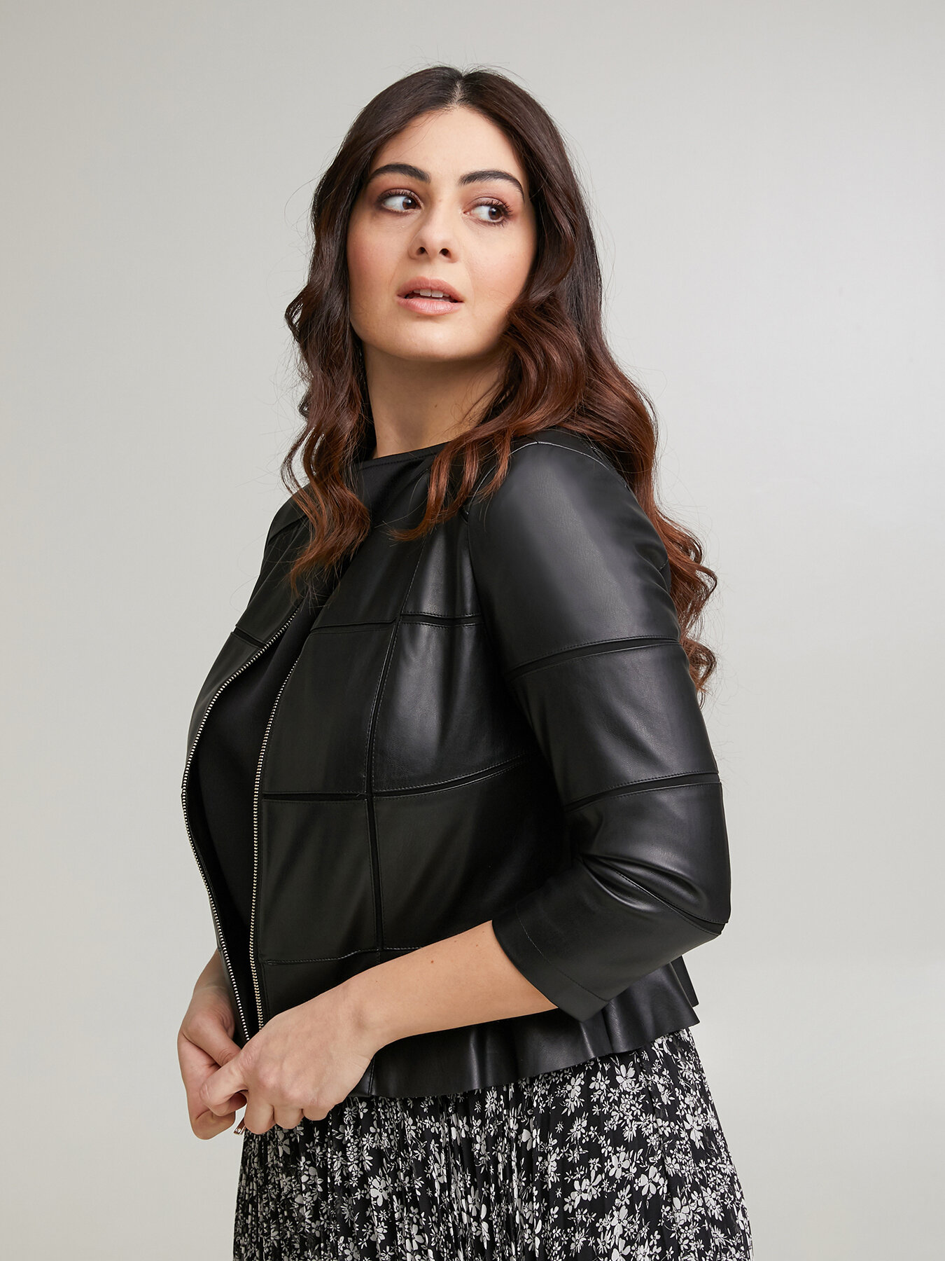 Giacca in similpelle lavorata image number 1