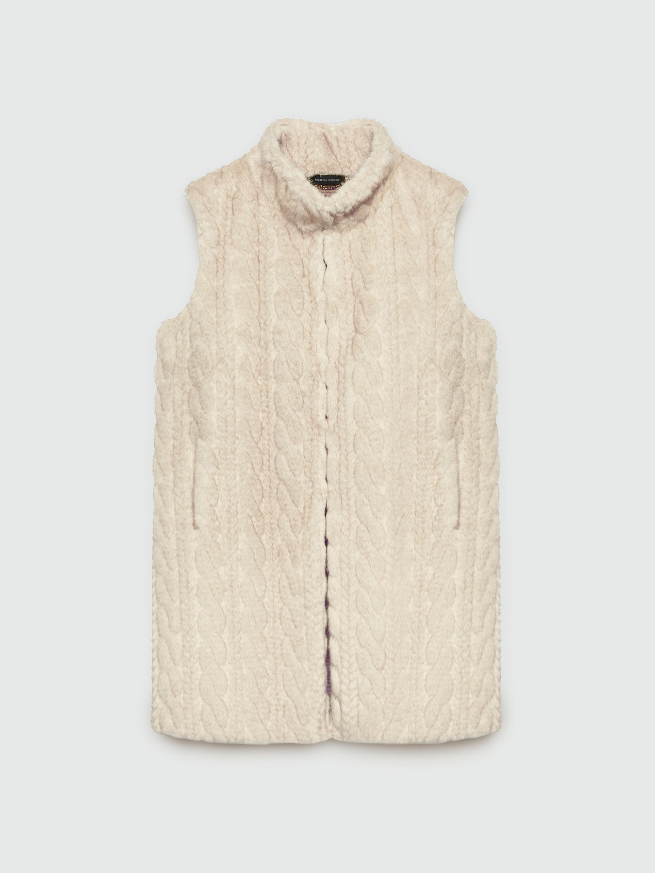 Maxi gilet misto lana morbido a trecce image number 4