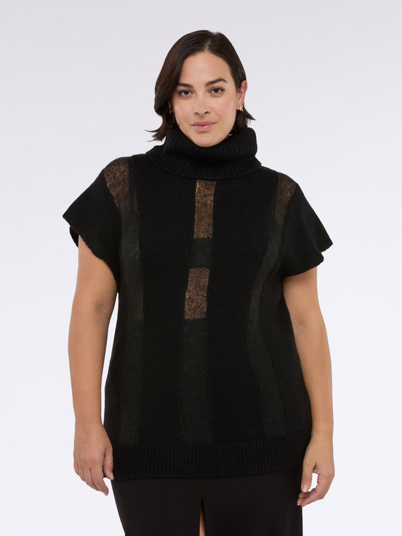 Gilet con collo alto e trasparenze | Fiorella Rubino