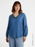 Blusa ricamata stile bandana con fibre in TENCEL&trade; image number 0