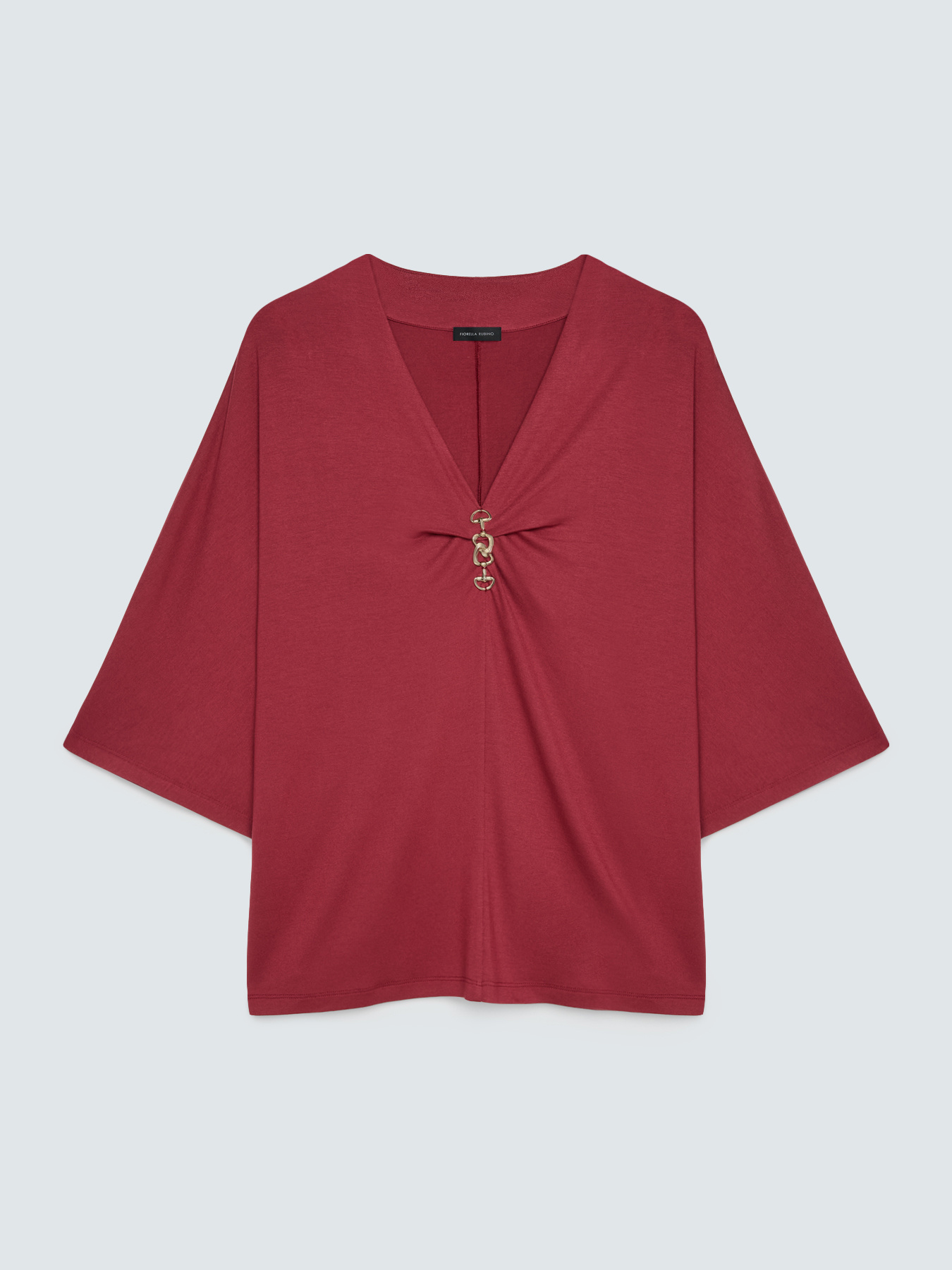 Viscose t-shirt with decorative detail image number 4