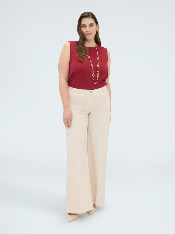 Pantaloni Wide Leg in cotone leggero