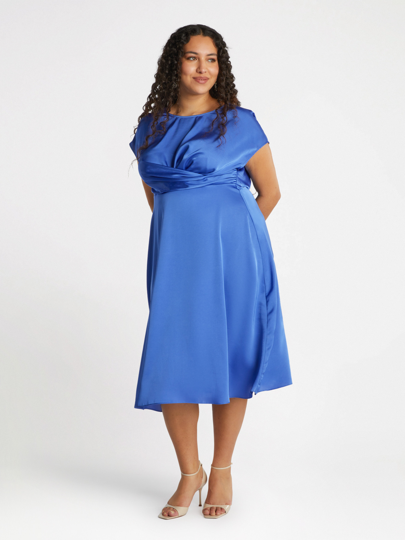 Bluse aus Satin mit Drapierung image number 0