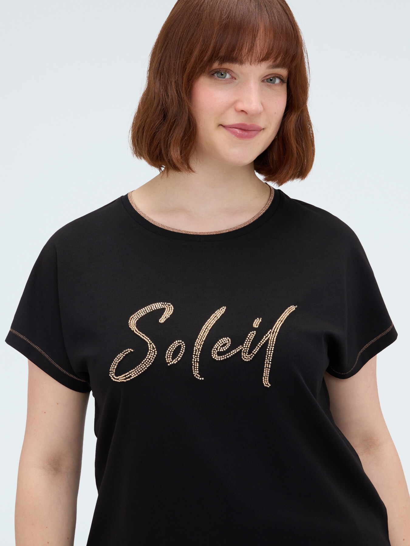 T-shirt en coton avec inscription Soleil image number 3