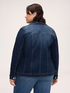 Denim jacket with floral brooch image number 1