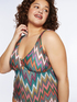 One-piece swimsuit with chevron print image number 3