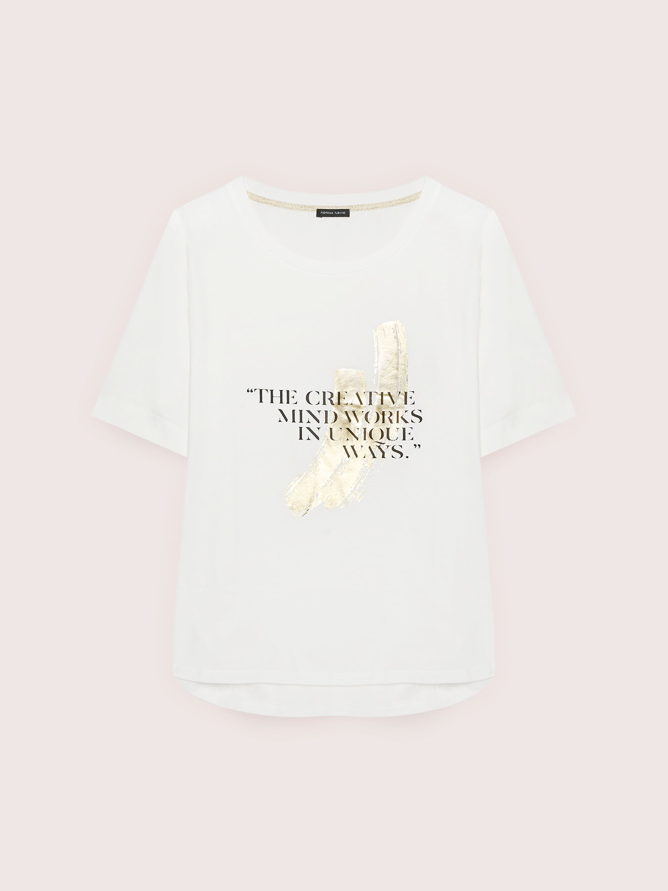 T-shirt in cotone con scritta e stampa image number 0