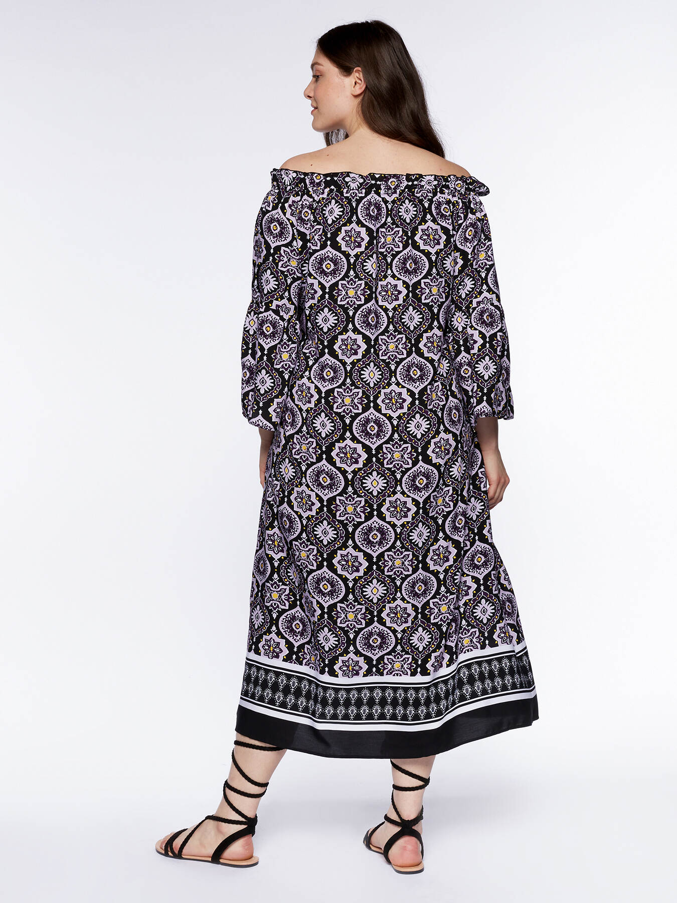 Viscose dress with majolica print image number 1