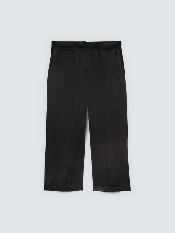 Cropped satin trousers