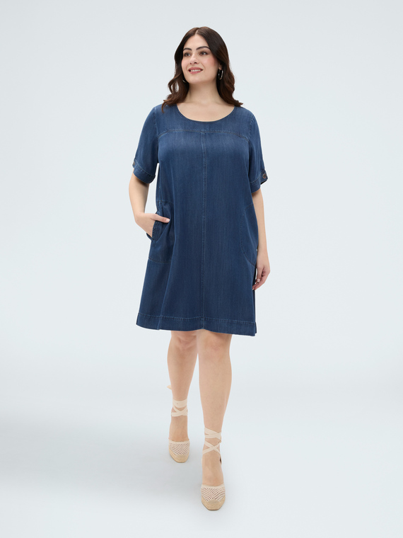 Short dress in Tencel&trade; denim