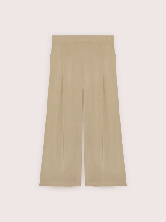 Wide Leg Trousers in Modal Blend