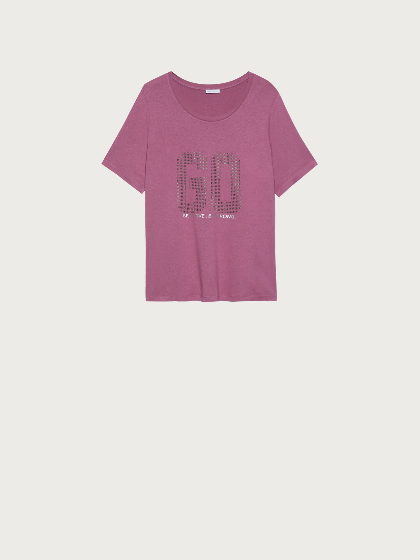 "GO!" T-shirt with lettering in rhinestones image number 3