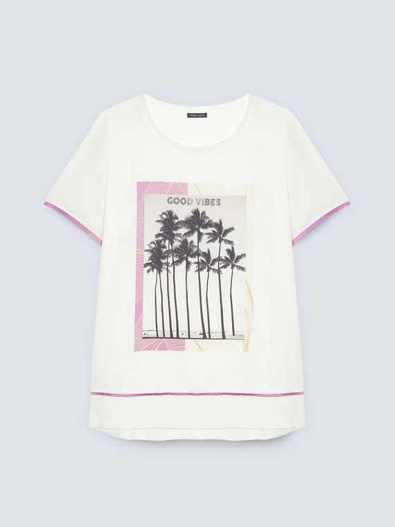T-Shirt mit Palmendruck