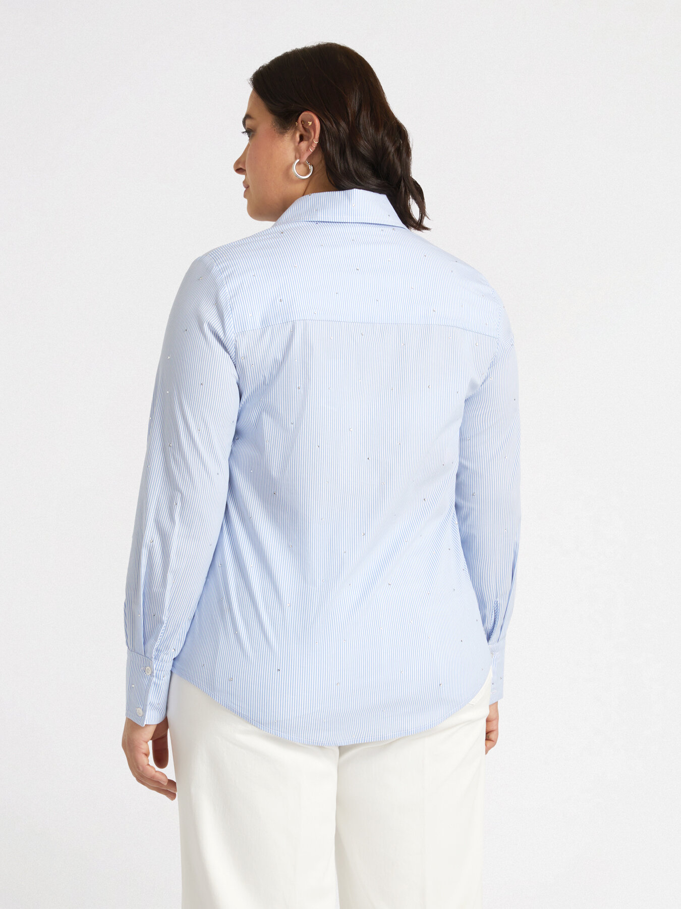 Rhinestone-studded striped shirt image number 1