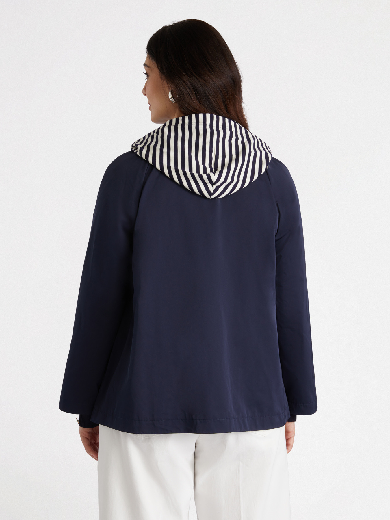 Striped hooded parka image number 1