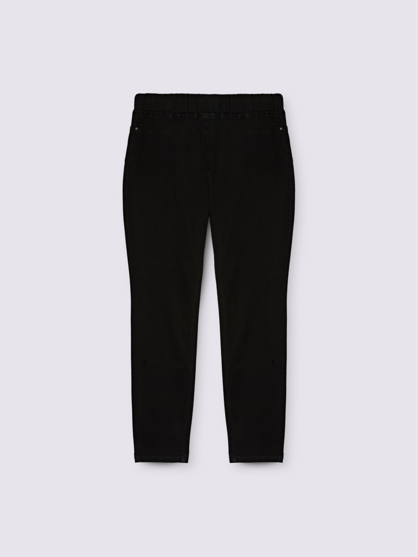 Jeggings total black con vita elasticizzata image number 4