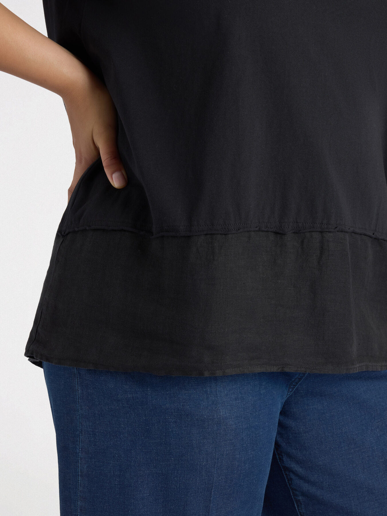 Dual fabric boxy T-shirt image number 3