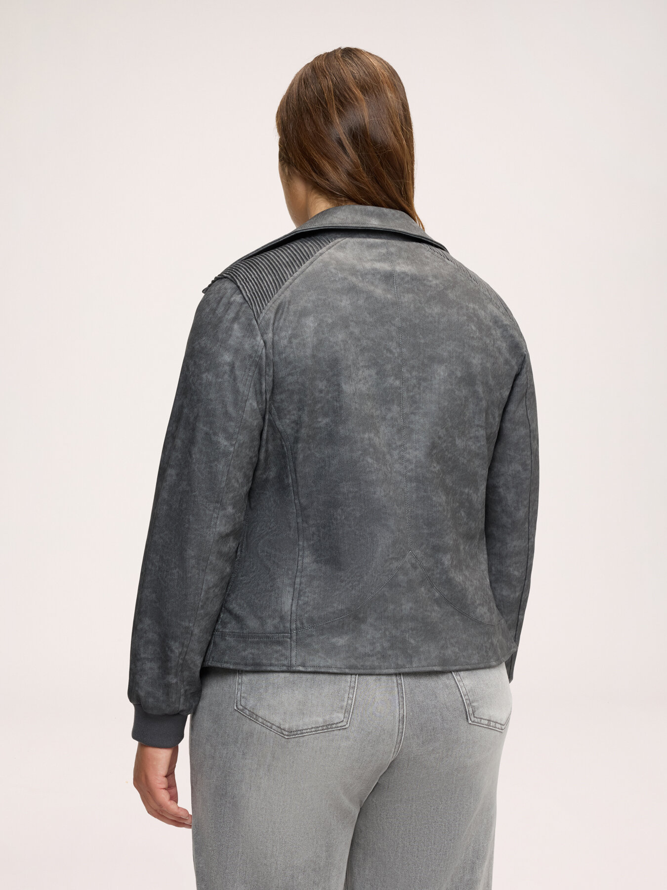 Veste biker avec poignets en tricot extensible image number 1