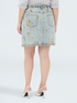 Denim mini skirt with floral print image number 1
