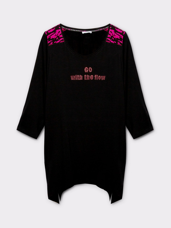 T-shirt "GO." con stampa e ricamo