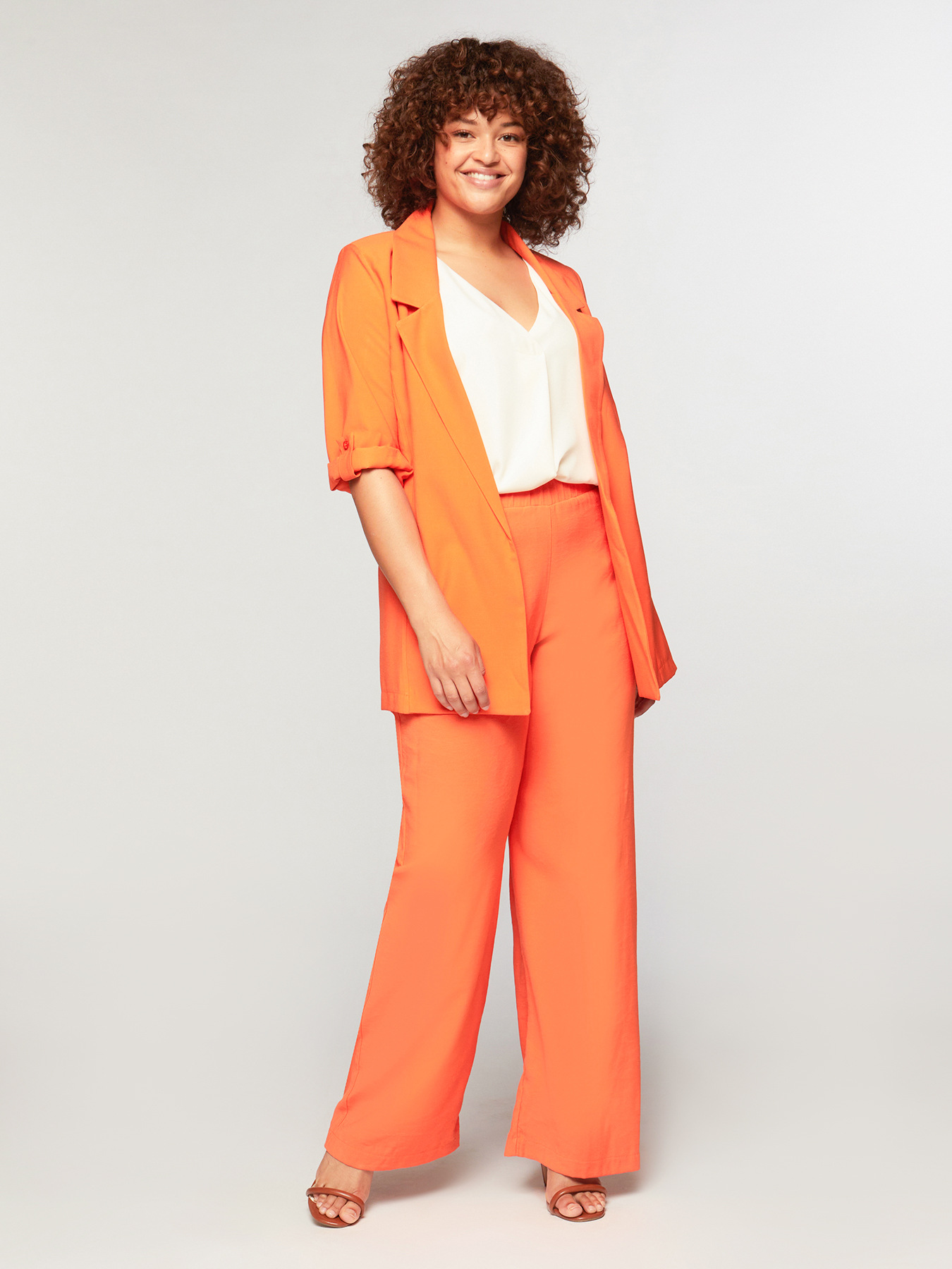 Flowing viscose straight-leg trousers image number 0