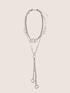 Collier &agrave; rangs multiples avec pendentif central image number 0