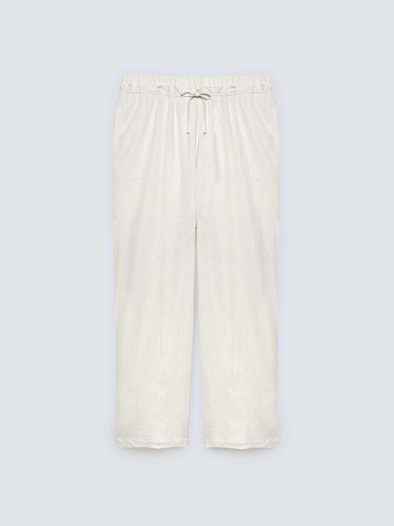 Pantaloni ampi in lino e viscosa image number 4