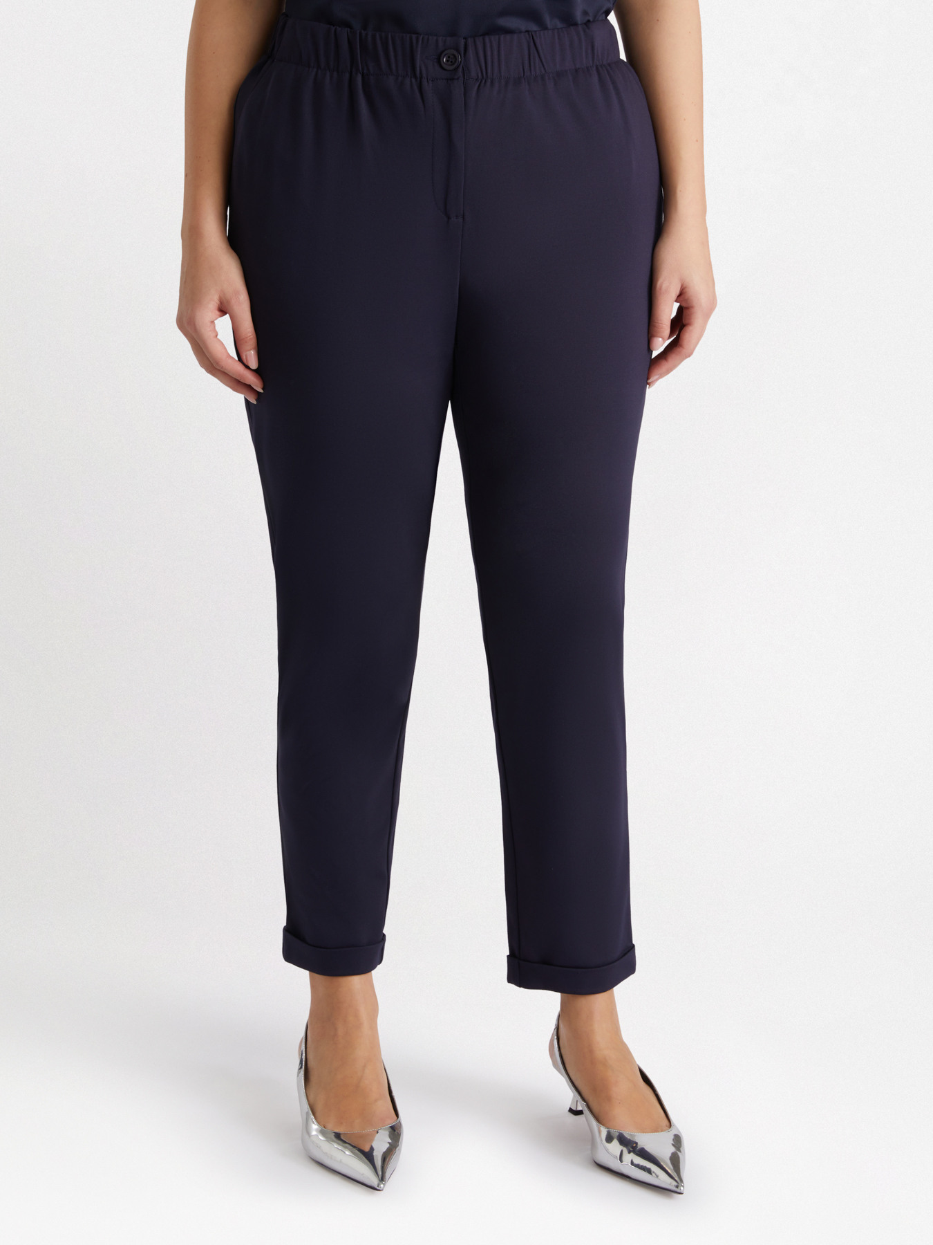 Pantaloni carrot in punto Milano image number 2